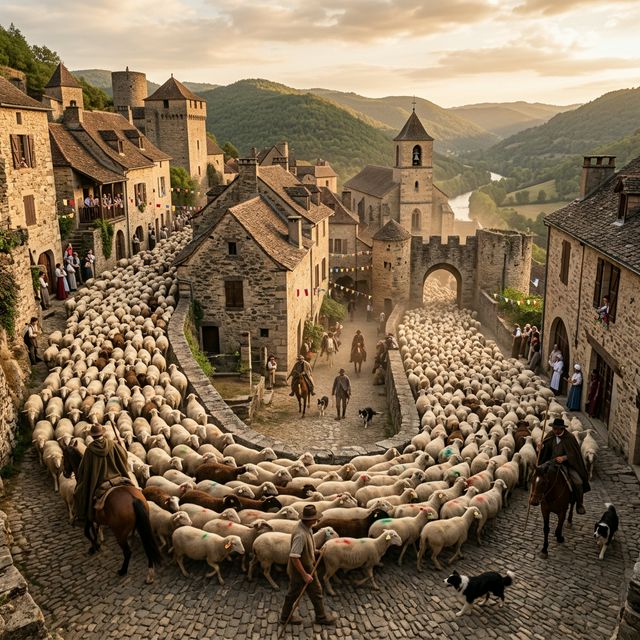 Le Spectacle de la Transhumance des Moutons sur les Routes